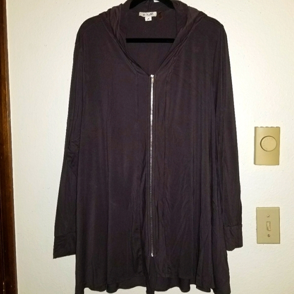 Simply Noelle Tops - Logo-like zip up hooded top 2X